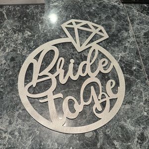 Large Bride to Be Diamond Wooden Sign 15.74" x 12.99" Wedding